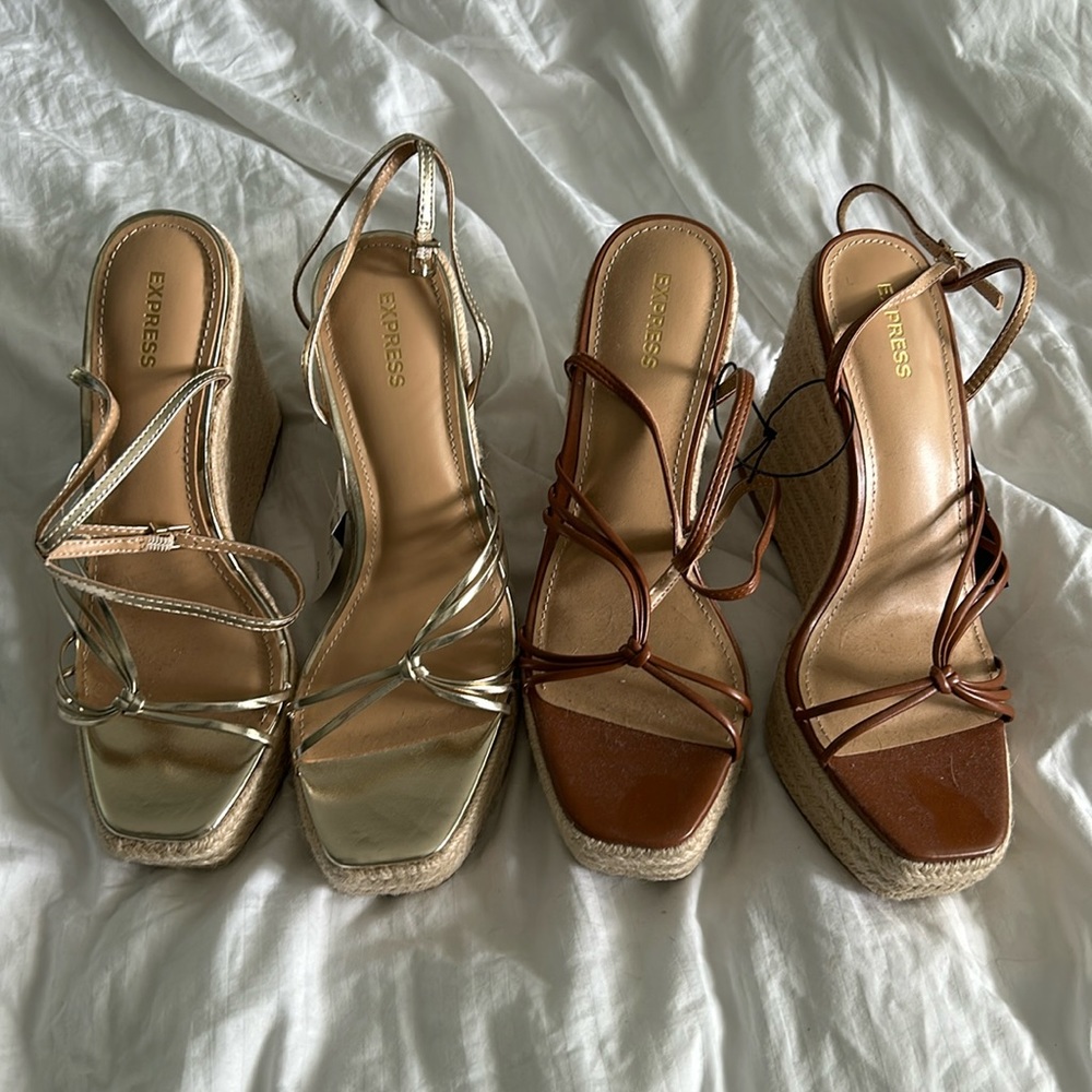 Express ankle strap wedges